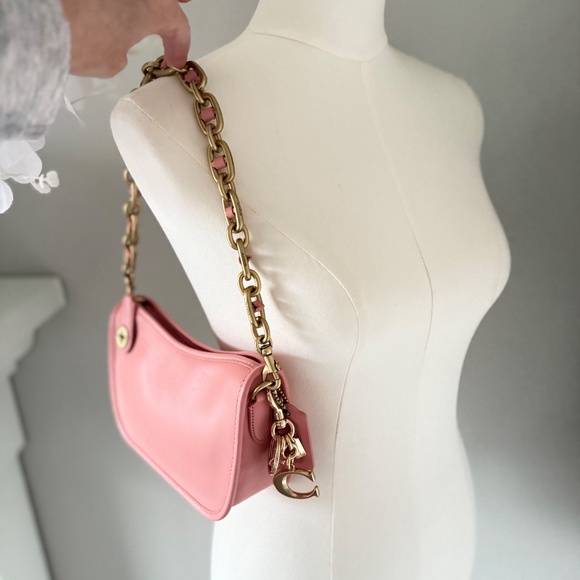 Coach Swinger Bag With Chain in Candy Pink and Brass (NWOT) - Picture 9 of 14